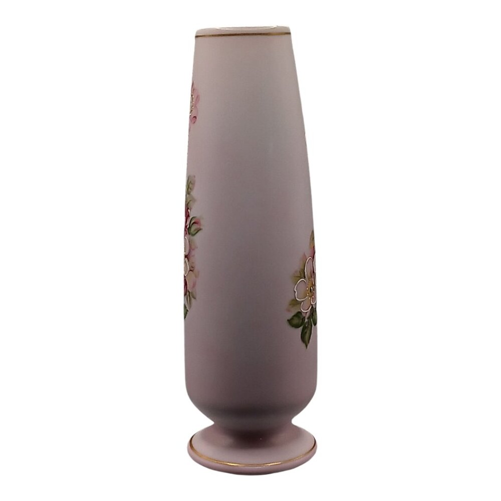 Norleans Pink Floral Rose Bud Vase Hand Painted Vintage Japan 8'' - Picture 3 of 5